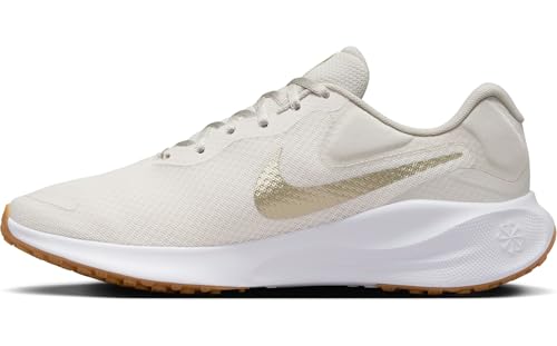 Nike Revolution 7 Women's Road Running Shoes (FB2208-010, Phantom/Light Bone/White/Neutral Olive) Size 10