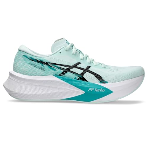 ASICS Women's Magic Speed 4 Running Shoes, 9, Soothing SEA/Black
