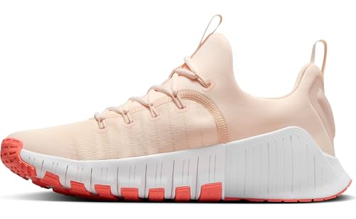 Nike Free Metcon 6 Women's Workout Shoes (FJ7126-801, Guava Ice/Light Wild Mango/White) Size 10