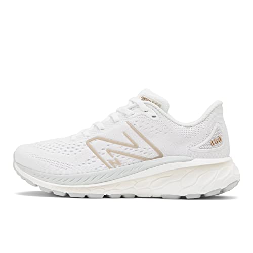 New Balance Women's Fresh Foam X 860 V13, White/Light Aluminum, 5 Wide