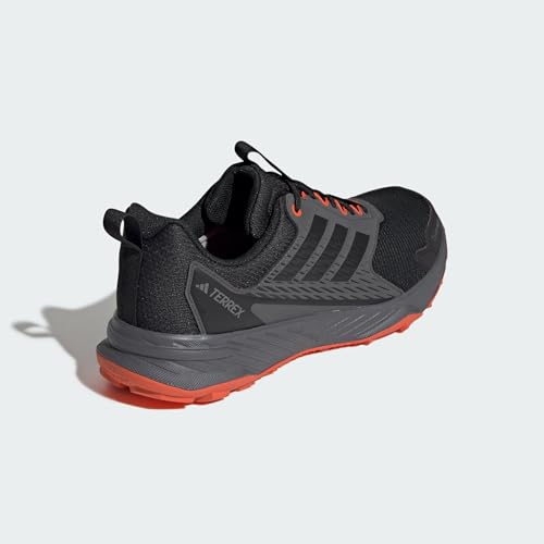 adidas Men's Terrex Tracefinder 2 Climaproof Trail Running, Black/Black/Semi Impact Orange, 12