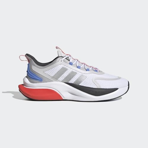 Adidas Men's Alphabounce+ Running Shoe, White/Silver Metallic/Blue Fusion, 11.5