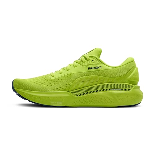 Brooks Men’s Adrenaline GTS 24 Supportive Running Shoe - Acid Lime/Sunny Lime/Navy - 8.5 Medium