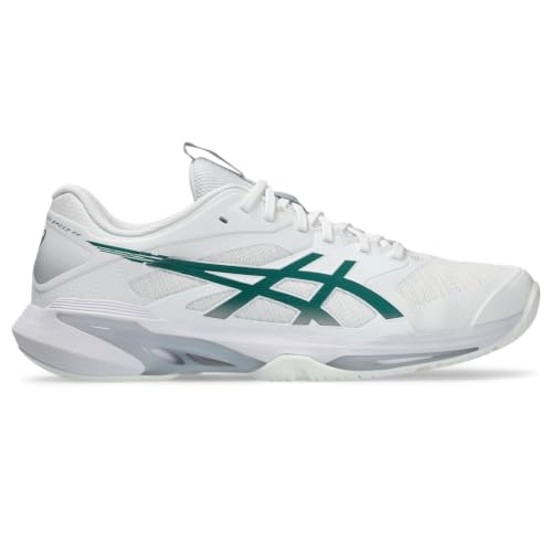ASICS Men's Solution Speed FF 4 Tennis Shoes, 11.5, White/Pitch Green