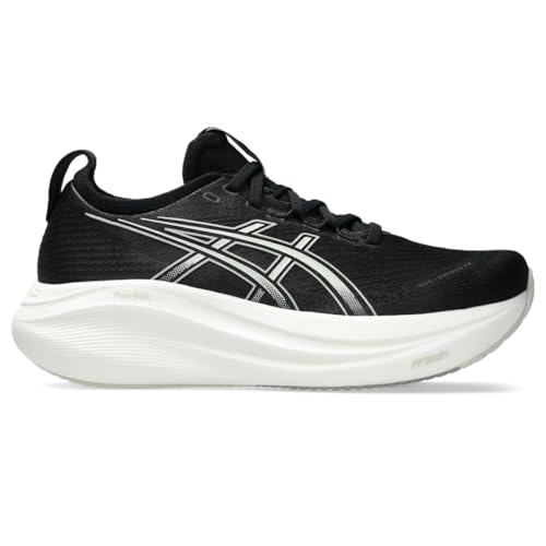 ASICS Women's Gel-Nimbus 27 Running Shoes, 8, Black/Lake Grey