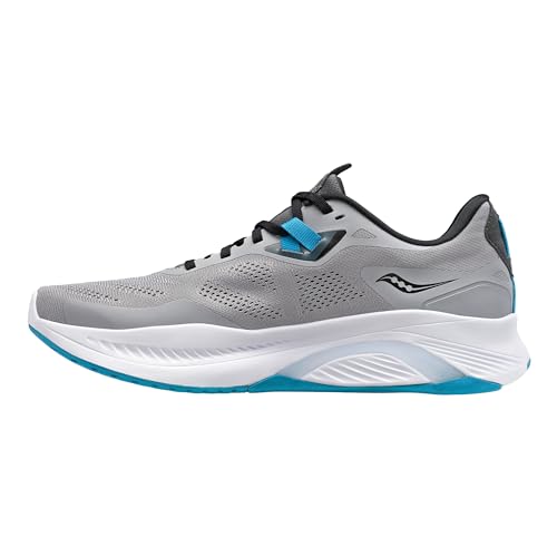 Saucony Men's Guide 15 Sneaker, Alloy/Topaz, 10 Wide