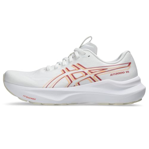 ASICS Women's GT-2000 14 Running Shoes, 7, White/Dark Pink Clay