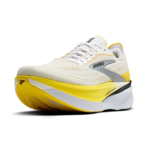 Brooks Women’s Hyperion Max 4 Neutral Running Shoe - White/Cyber Yellow/Black - 6.5 Medium