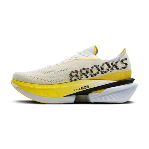 Brooks Women’s Hyperion Max 4 Neutral Running Shoe - White/Cyber Yellow/Black - 6.5 Medium