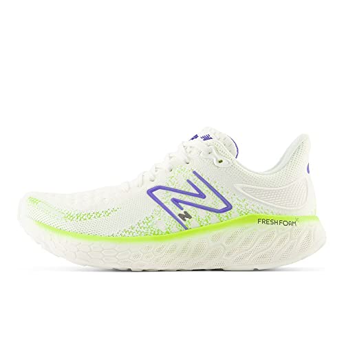 New Balance Women's Fresh Foam X 1080 V12 Running Shoe, Sea Salt/Electric Indigo, 5 M