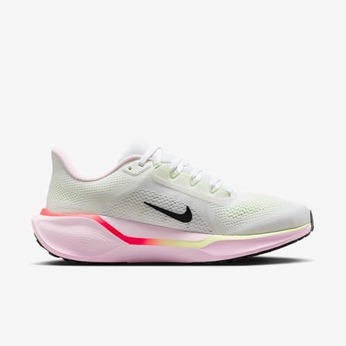 Nike Pegasus 41 Women's Road Running Shoes (IB4377-100, White/Pink Foam/Bright Crimson/Black) Size 7.5