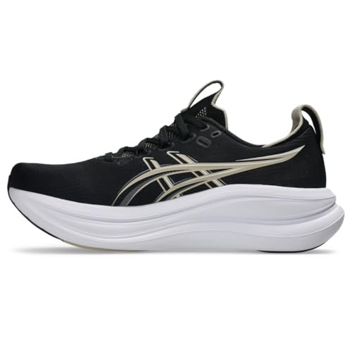 ASICS Men's Gel-Nimbus 28 Running Shoes, 12, Black/Feather Grey