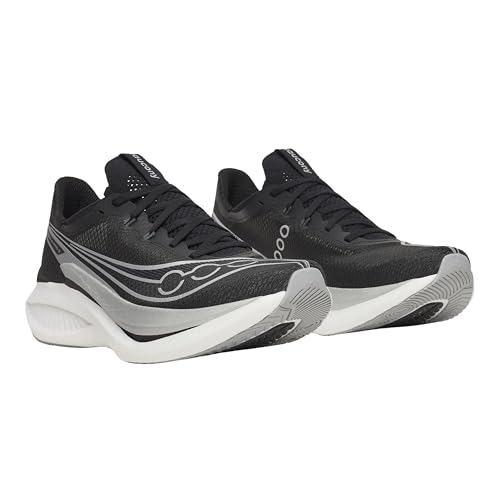 Saucony Men's Endorphin Pro 5 Sneaker, Black/Silver, 9.5