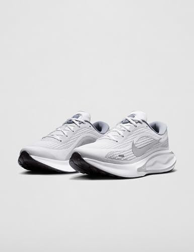 Nike Men's Journey Run Road Running Shoes, White/Metallic Silver-Black-Ashen Slate, 10
