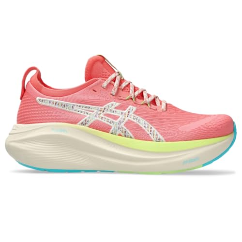 ASICS Women's Gel-Nimbus 27 Trail Running Shoes, 8.5, Nature Bathing/Guava