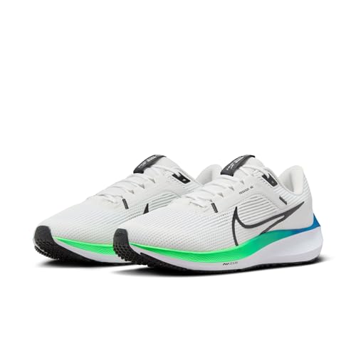 NIKE Pegasus 40 Men's Road Running Shoes, PLATINUM TINT/BLACK-WHITE-GREEN STRIKE, 12 UK (13 US)