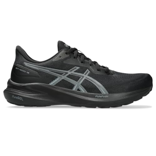 ASICS Men's GT-1000 13 Running Shoes, 10, Black/Steel Grey