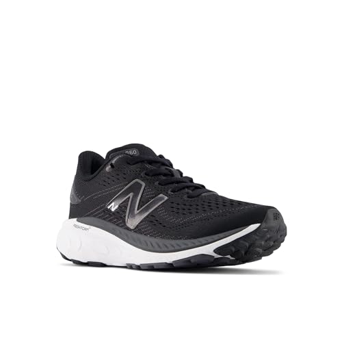 New Balance Kid's Fresh Foam X 860 V13 Running Shoe, Black/White/Magnet, 2 Medium US