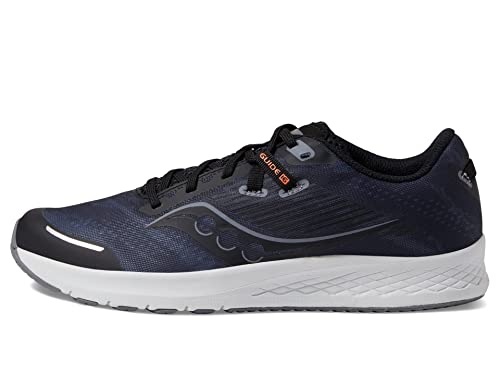 Saucony Unisex Child Guide 16 Sneaker, Black/White, 1.5 Big Kid US