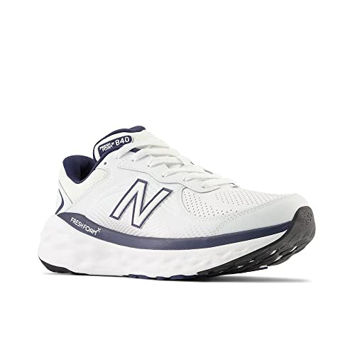 New Balance Men's Fresh Foam X 840F V1 Walking Shoe, White/Team Navy/White, 14 M