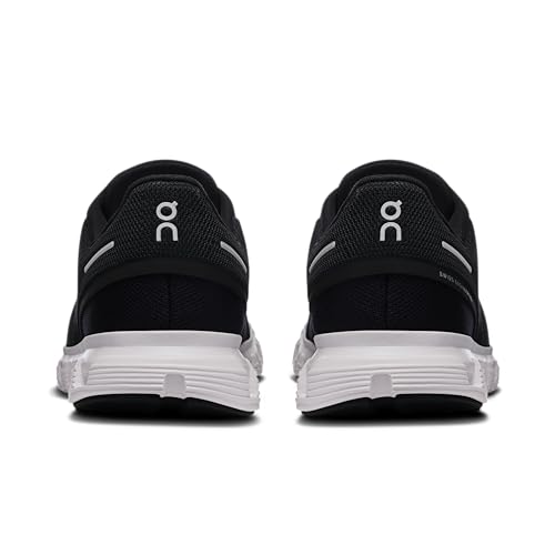On Women's Cloud 6 Sneakers, Black | White, 9 Medium US