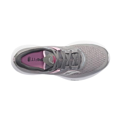 Saucony Women's Ride 15 Sneaker, Alloy/Quartz, 10.5 Wide