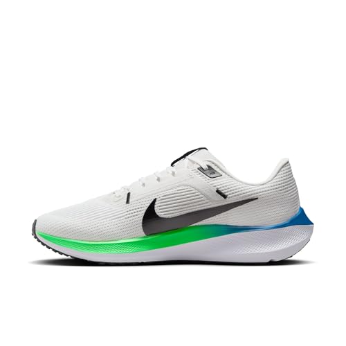 NIKE Pegasus 40 Men's Road Running Shoes, PLATINUM TINT/BLACK-WHITE-GREEN STRIKE, 12 UK (13 US)