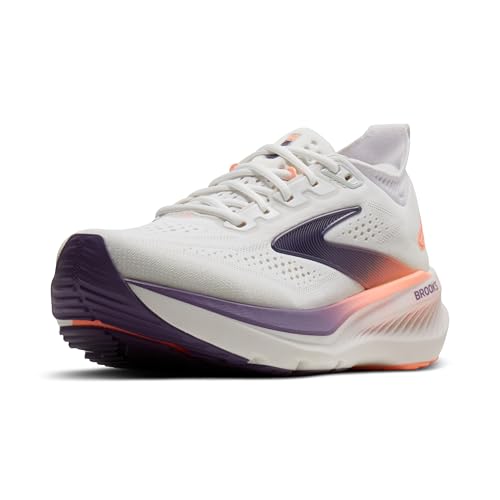 Brooks Women’s Glycerin 23 Neutral Running Shoe - White/Mulled Grape/Clear - 9 Medium