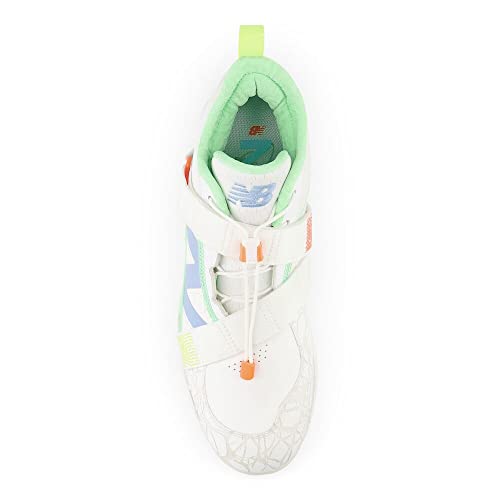 New Balance Unisex-Adult FuelCell Lindor V2 Comp Baseball Shoe, Optic White/Neon Dragonfly/Electric Jade, Men 11 N/Women 12.5 M