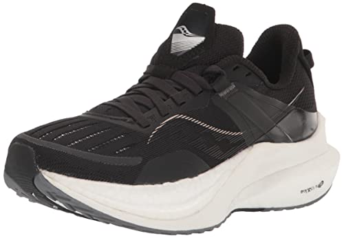 Saucony Women's Tempus Sneaker, Black/Fog, 7.5