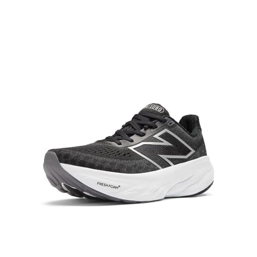 New Balance Kid's Fresh Foam X 1080 V14 Lace-Up Running Shoe, Black/Magnet/Silver Metallic, 3.5 W Big Kid