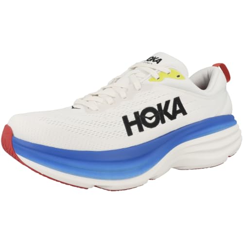 HOKA Mens Bondi 8 Textile Blanc De Blanc Virtual Blue Trainers 11.5 US