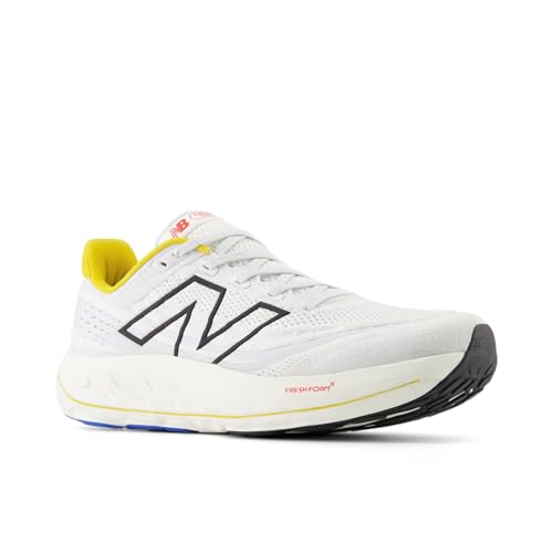 New Balance Men's Fresh Foam X Vongo V6 Running Shoe, White/Ginger Lemon/Black, 7.5 M