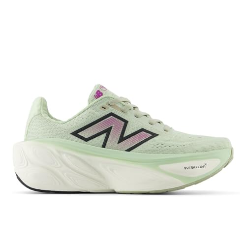 New Balance Women's Fresh Foam X More V5 Running Shoe, Natural Mint/Purple Fuchsia/Black, 8