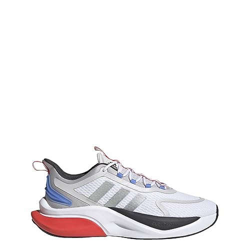 Adidas Men's Alphabounce+ Running Shoe, White/Silver Metallic/Blue Fusion, 11.5