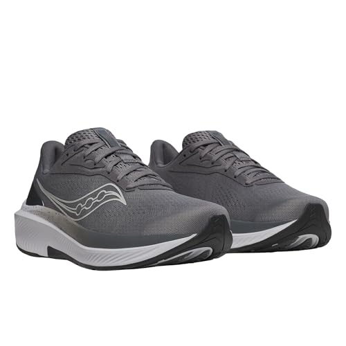 Saucony Men's Echelon 10 Sneaker, Carbon/Black, 12.5