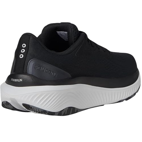 Saucony Women's Echelon 10 Sneaker, Black/Silver, 7 Extra Wide