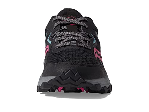 Saucony womens Excursion Tr16 Trail Running Shoe, Black/Fuchsia, 8.5 US