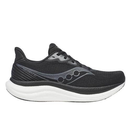 Saucony Men's Triumph 23 Sneaker, Black/White, 12
