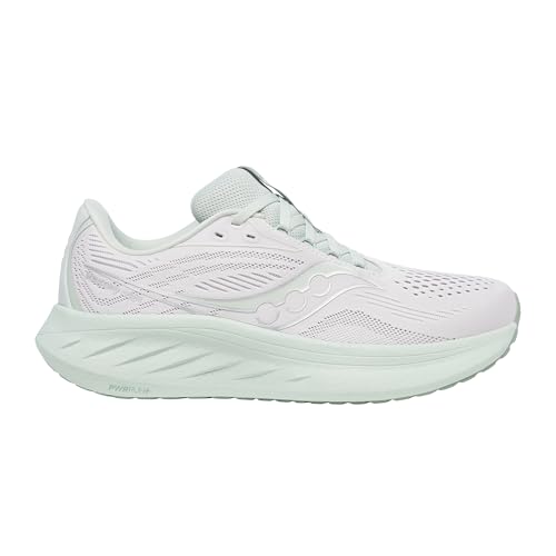 Saucony Women's Ride 18 Sneaker, Fog/Mist, 9.5