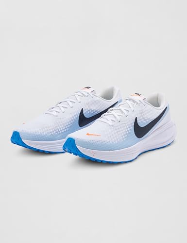 Nike Men's Revolution 8 Road Running Shoes, White/Off Noir-Hydrogen Blue, 11