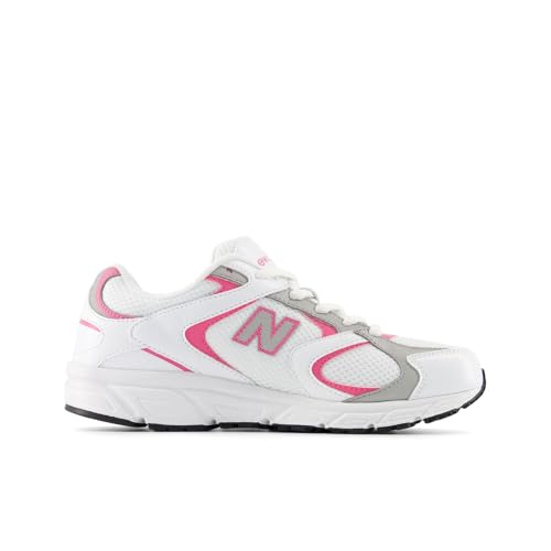 New Balance Kid's 408 V1 Lace-Up Sneaker, Nb 103 White/Pink Satin, 5.5 W Big Kid