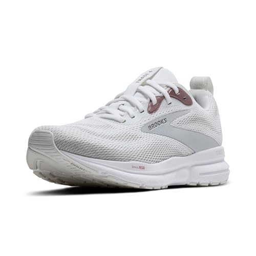 Brooks Women’s Trace 4 Neutral Running Shoe - White/Oyster/Rose - 10.5 Medium