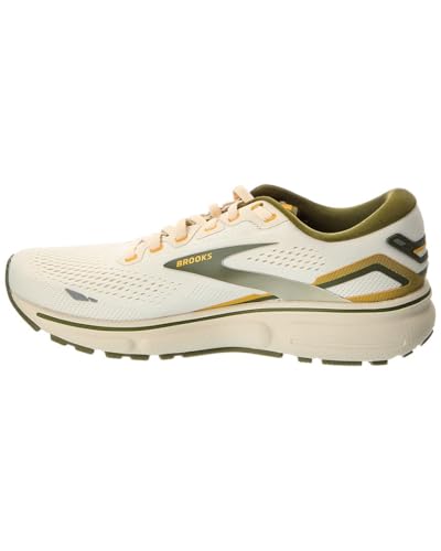 Brooks Men's Ghost 15 Neutral Running Shoe - Gray/Green/Daylilly - 8 Medium