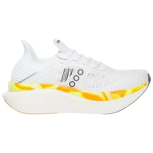 Saucony Unisex Endorphin Elite 2 Road Running Shoe, White/Peel, 7.5 Men / 9 Women