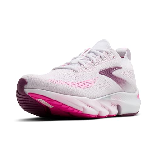 Brooks Women’s Glycerin Flex Neutral Running & Walking Shoe - White/Cyber Pink/Argyle - 12 Medium - product image