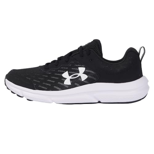 Under Armour Men's Charged Assert 10 Shoes, (001) Black/Black/White, 11.5
