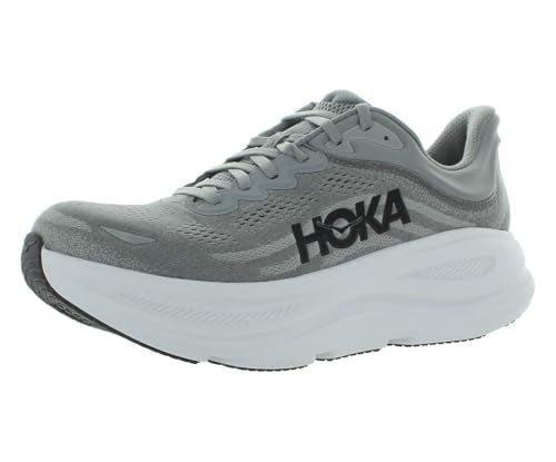 HOKA Bondi 9 Mens Shoes Size 11, Color: Galactic Grey/Stellar Grey