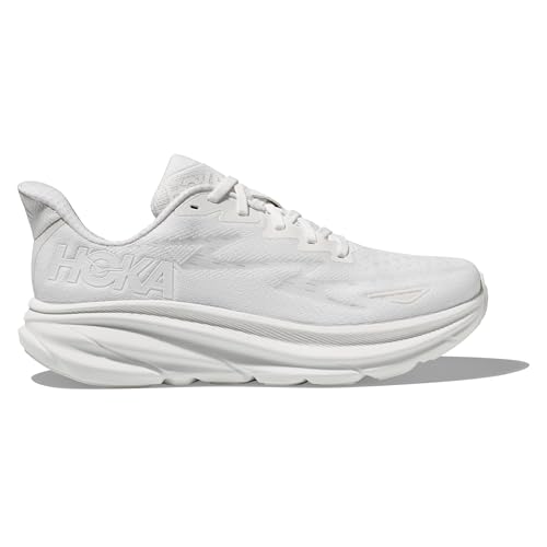 HOKA Clifton 9 Women's Performance Road Running Shoes Sneakers (White/White, US Footwear Size System, Adult, Women, Numeric, Medium, 10.5)