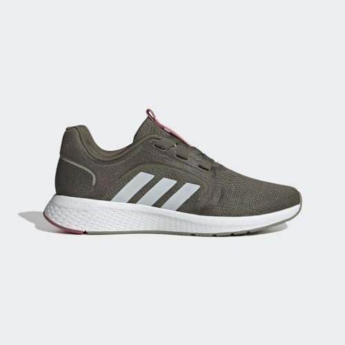adidas Women's Edge Lux 5 Sneaker, Olive Strata/White/Pink Strata, 8